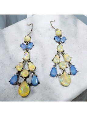 Vintage Monet Iridescent Chandelier Earrings